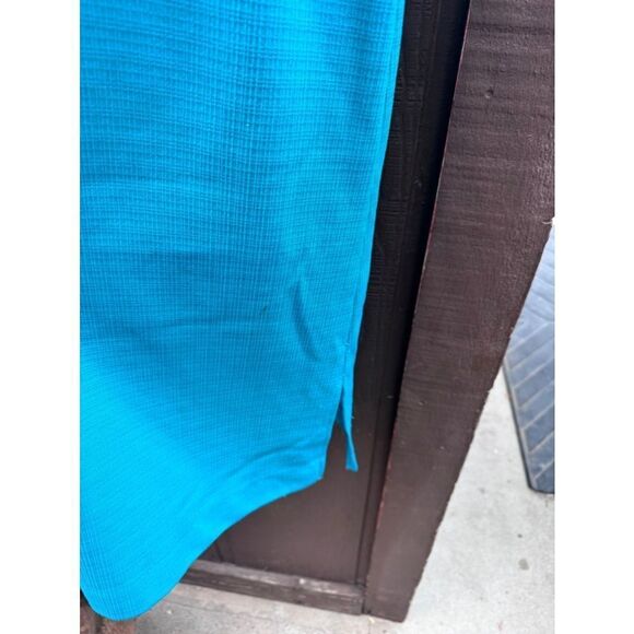 Vintage Sears teal dress elastic waist one tag - Picture 6 of 11